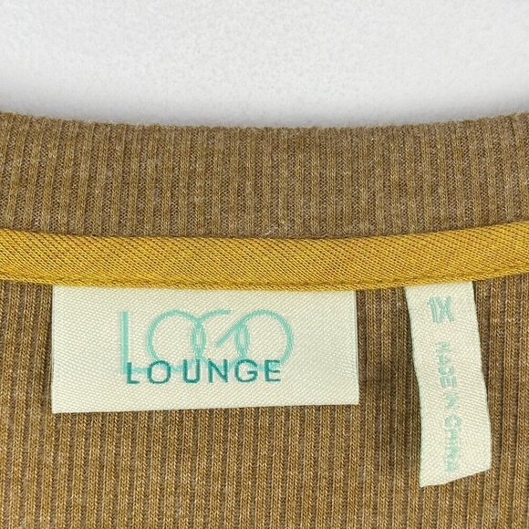 LOGO Lounge by Lori Goldstein Knit Top Godets Contrast Lace Tunic Size 1X Green - Picture 4 of 10